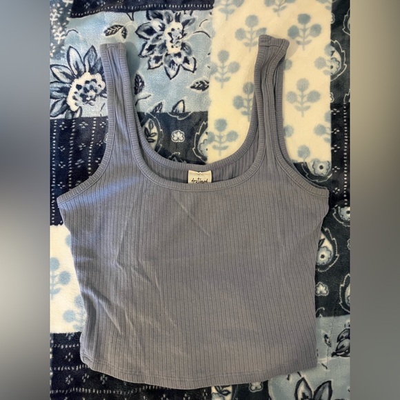 Chic Women's Ribbed Tank Top in Light Blue - Picture 1 of 3